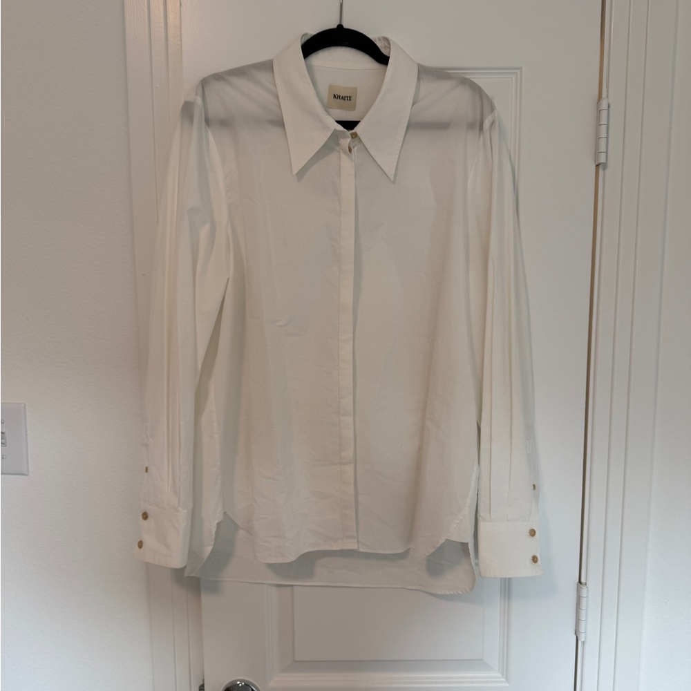 NWT KHAITE Classic White Button Dress Shirt